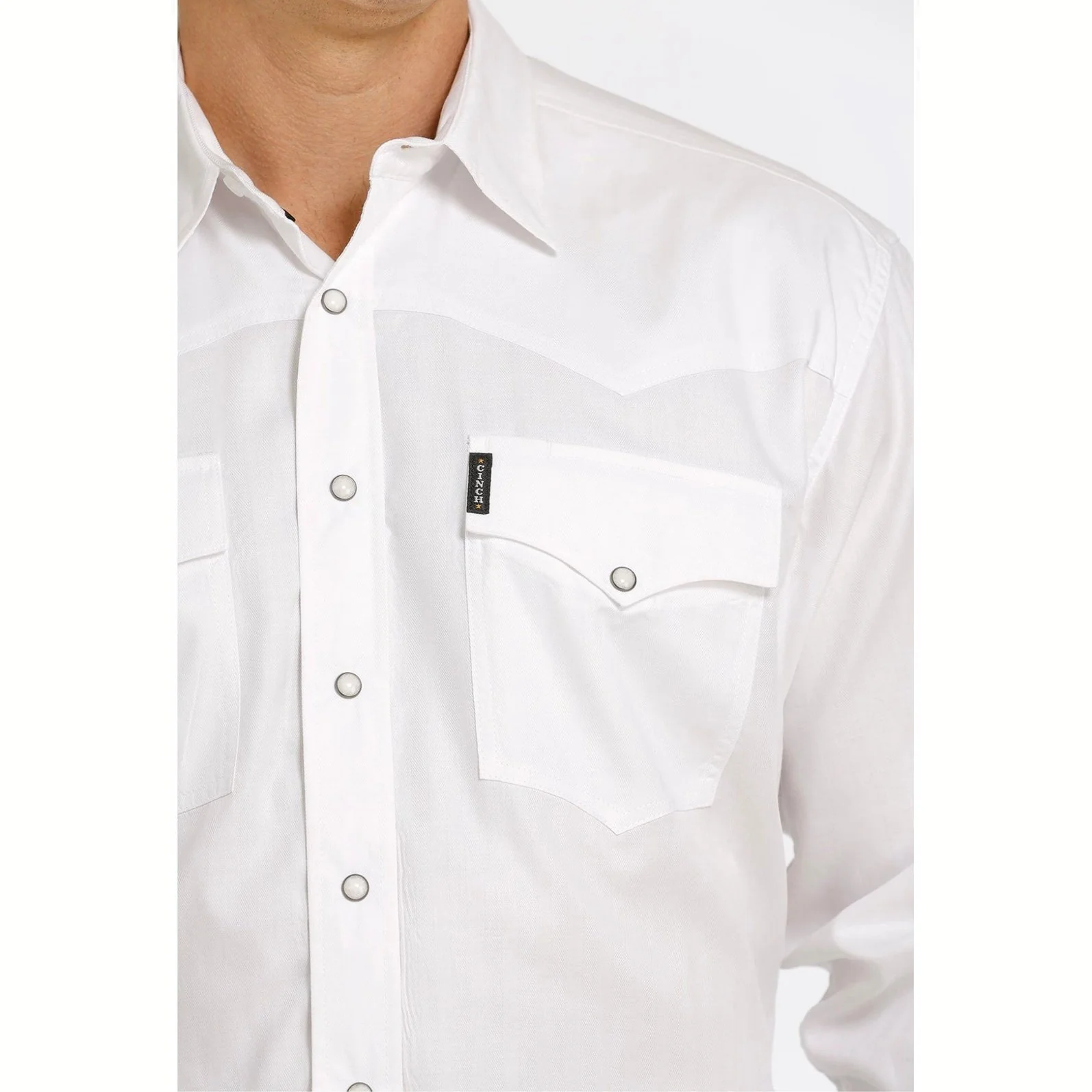 Cinch Men’s Shirt Western Herringbone Snaps - Image 2