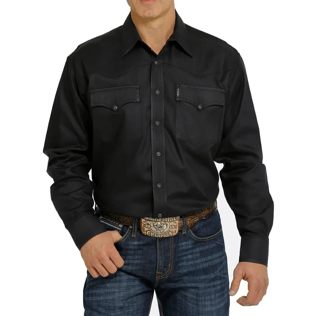 Cinch Men’s Shirt Western Herringbone Western Snap Shirt - Image 2