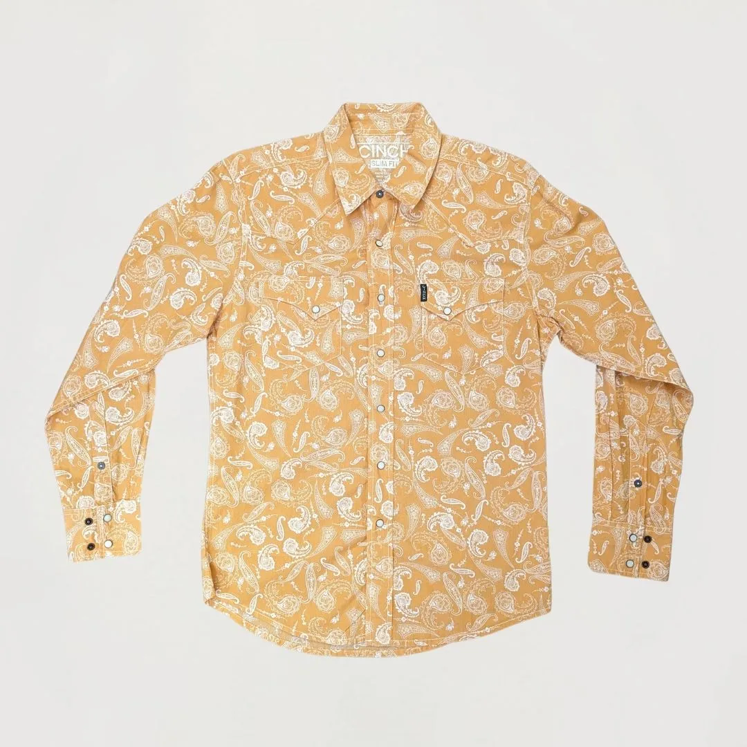 Cinch Men’s Shirt Casual Slim Fit Long Sleeve Snaps