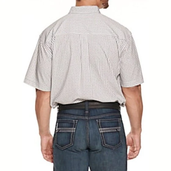 Cinch Men’s Shirt Short Sleeve Arenaflex Grey Print - Image 2