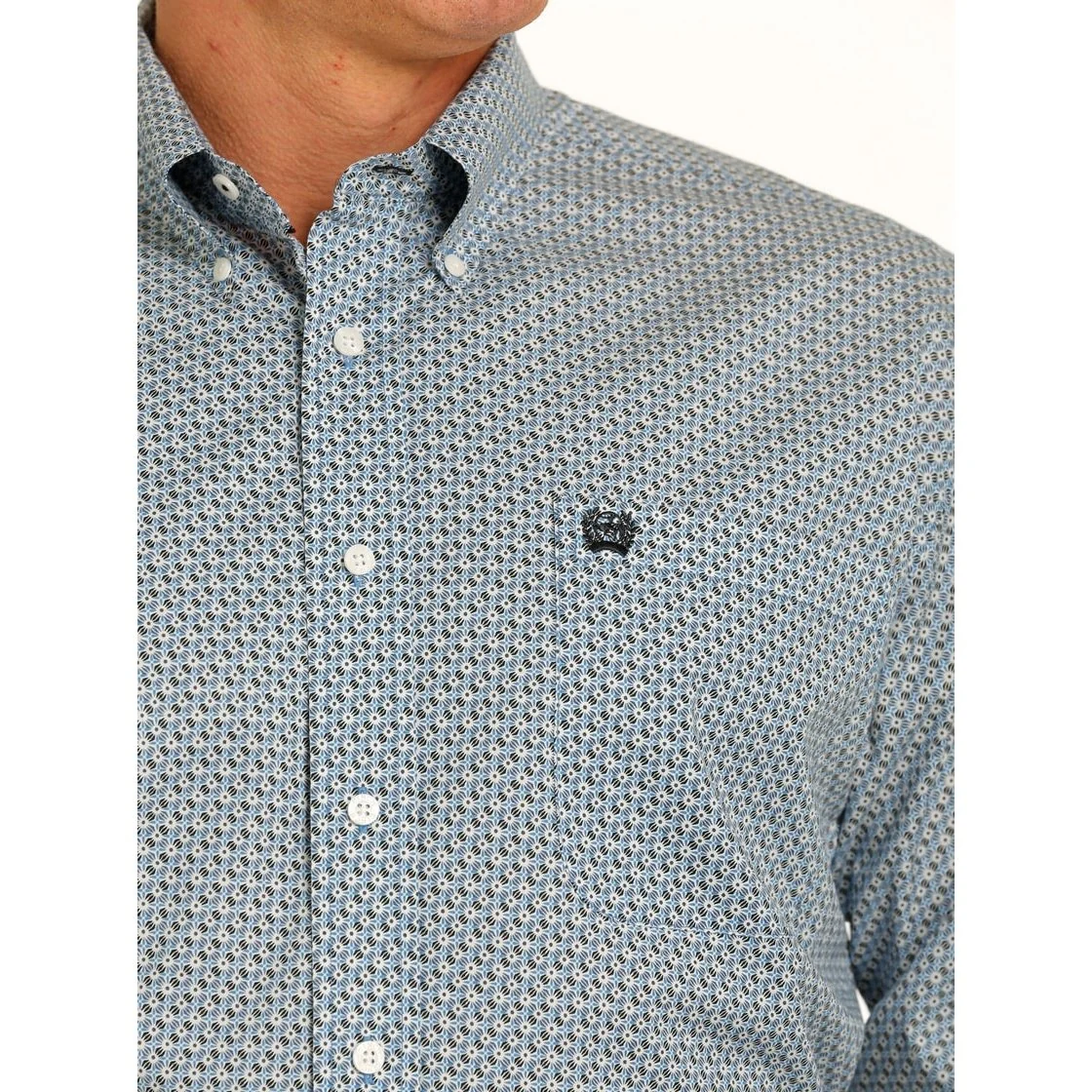 Cinch Men’s Shirt Casual Long Sleeve Button Down Geometric Print - Image 2