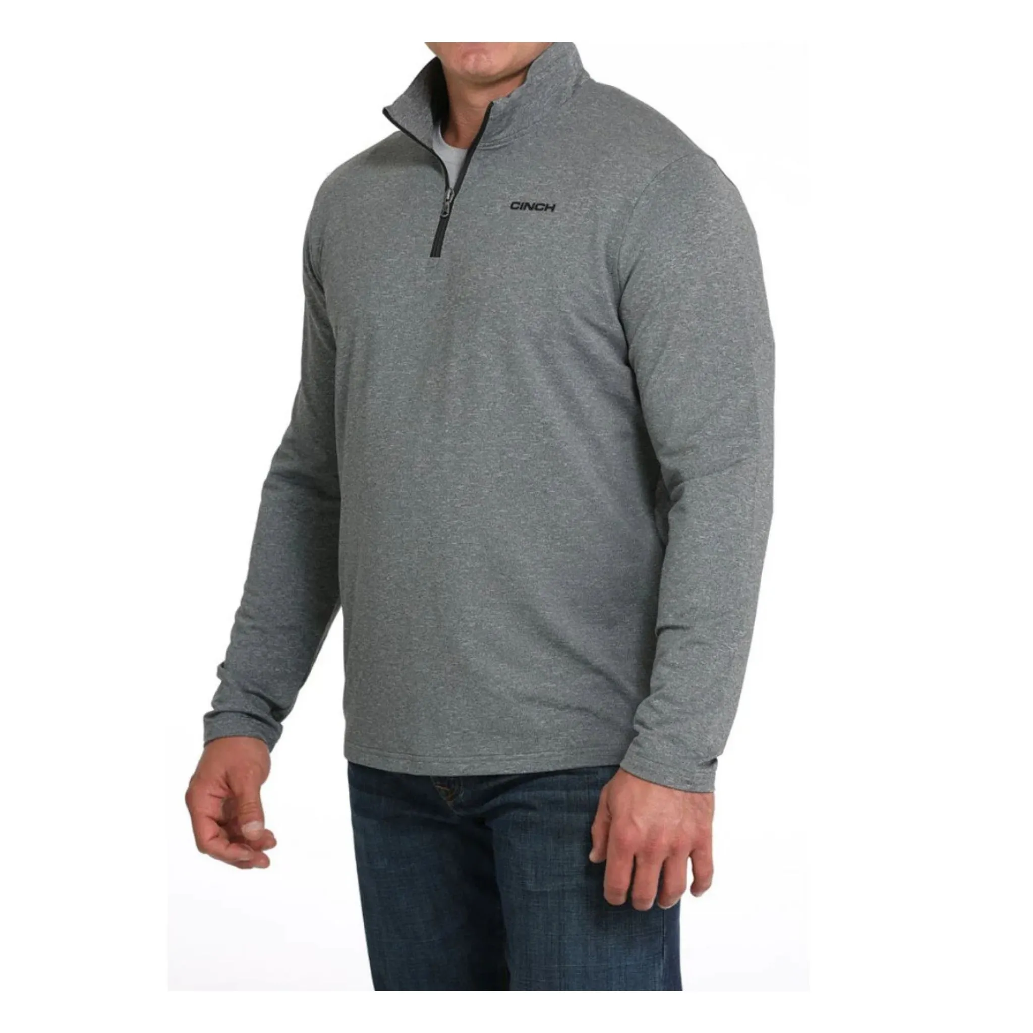 Cinch Men's 1/4 Zip Charcoal Sweater - Image 2