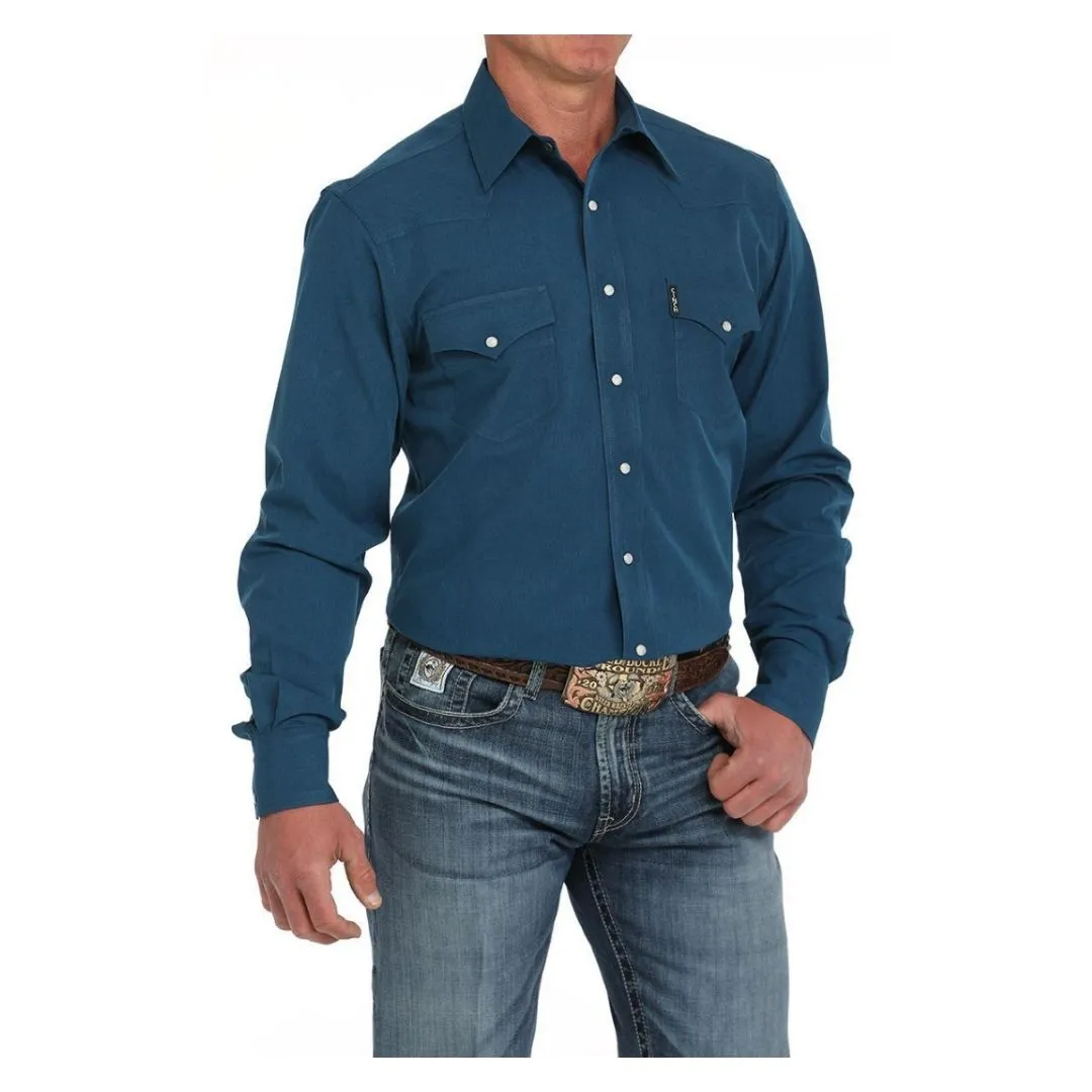 Cinch Men's Button Up Shirt Modern Fit Blue - Image 3