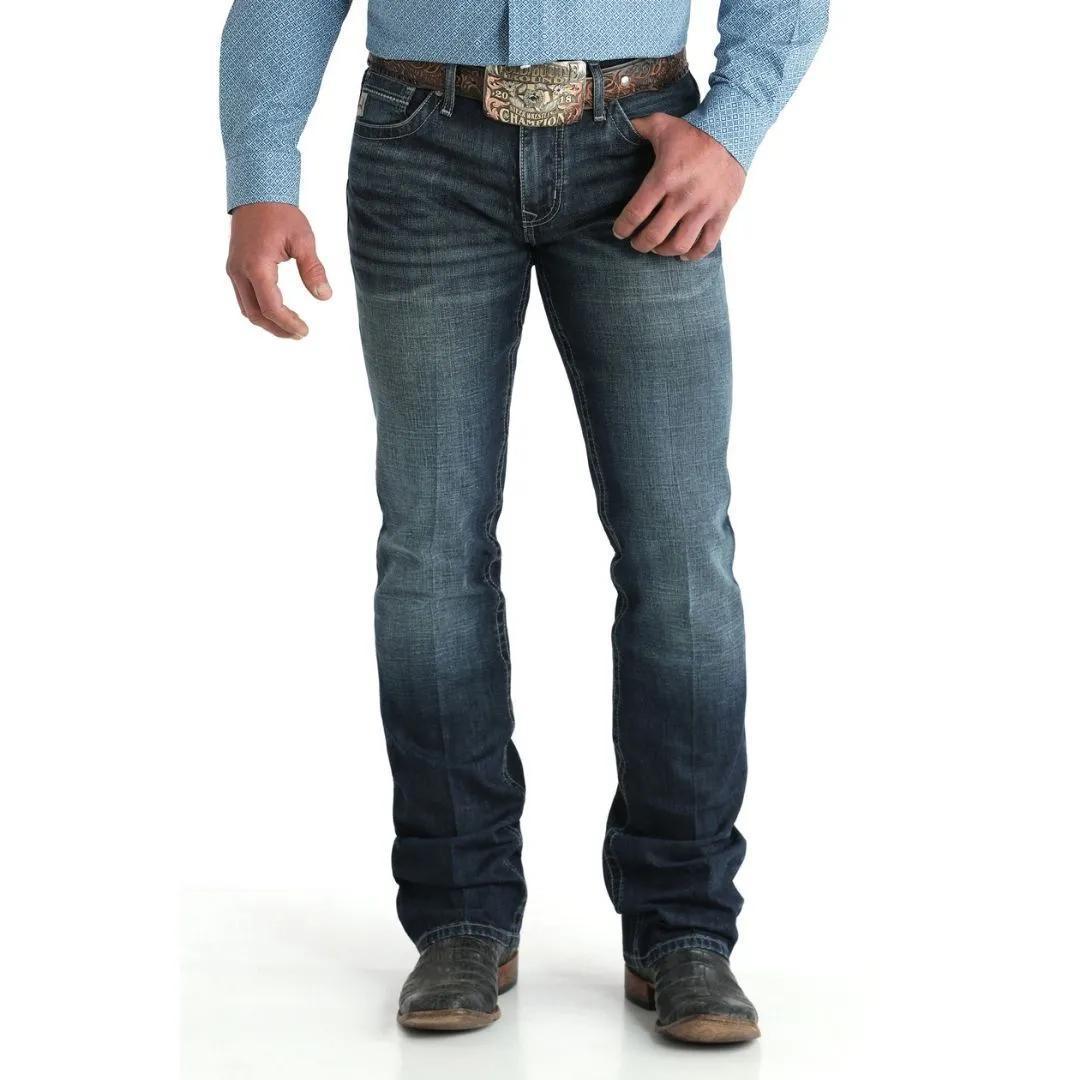 Cinch Men's Ian Mid-Rise, Slim Boot Cut Jeans Dark Stone