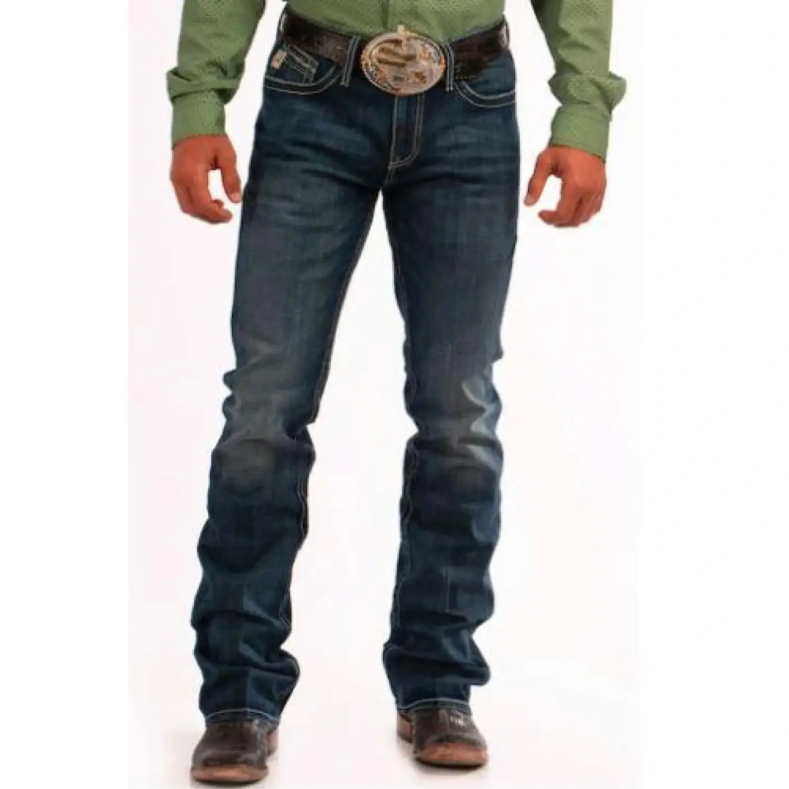 Cinch Men's Jeans Ian Slim Mid-Rise Boot Cut Dark Stonewash -Clearance