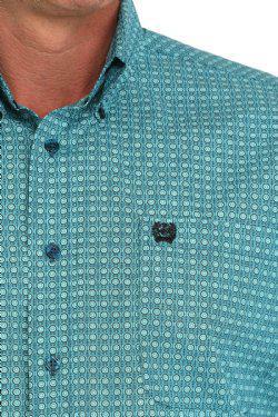 Cinch Men's Medallion Print Button-Down Western Shirt - Turquoise - Image 2
