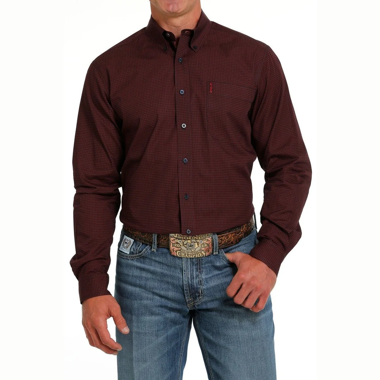 Cinch Men's Modern Fit Long Sleeve Button Up Shirt