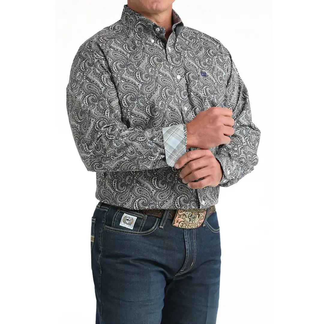 Cinch Men's Multi Paisley Printed Long Sleeve Button Down Shirt
