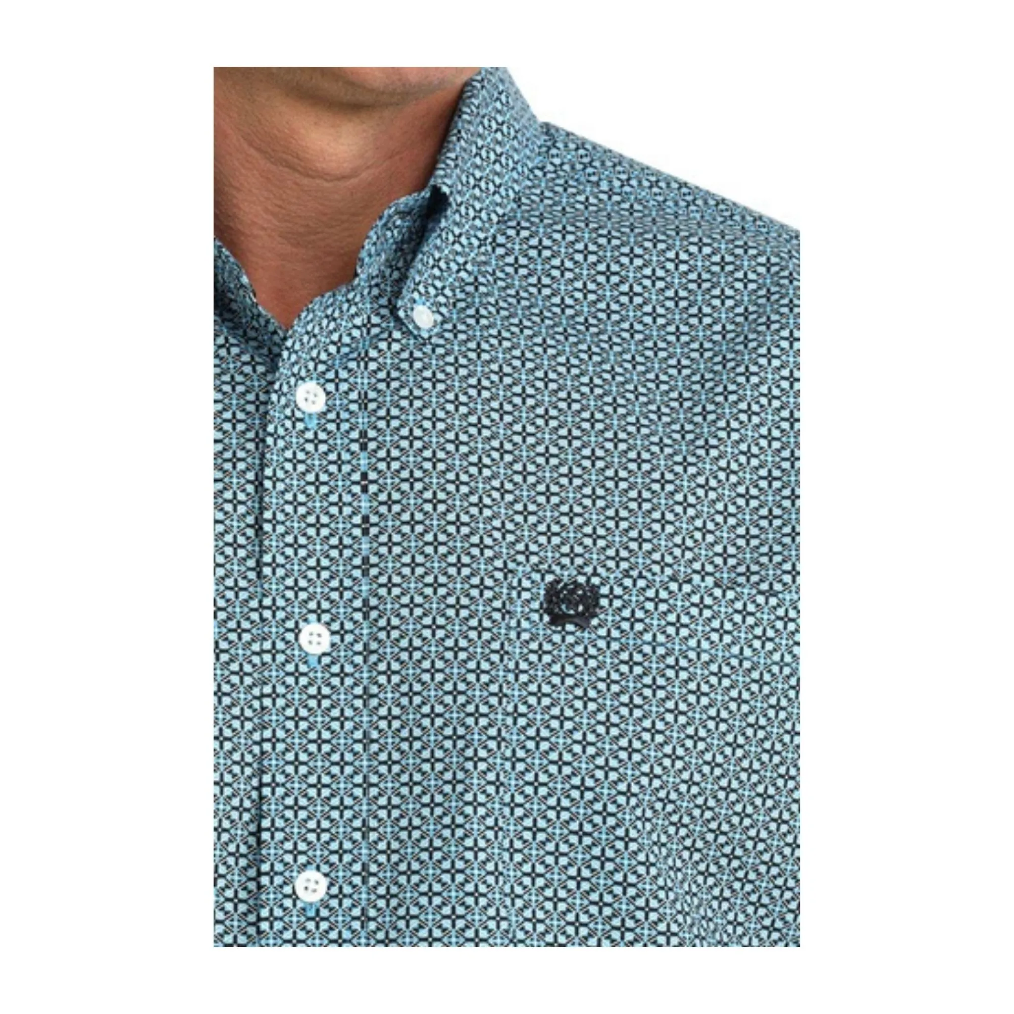 Cinch Men's Long sleeves Blue Geometric Print - Image 2