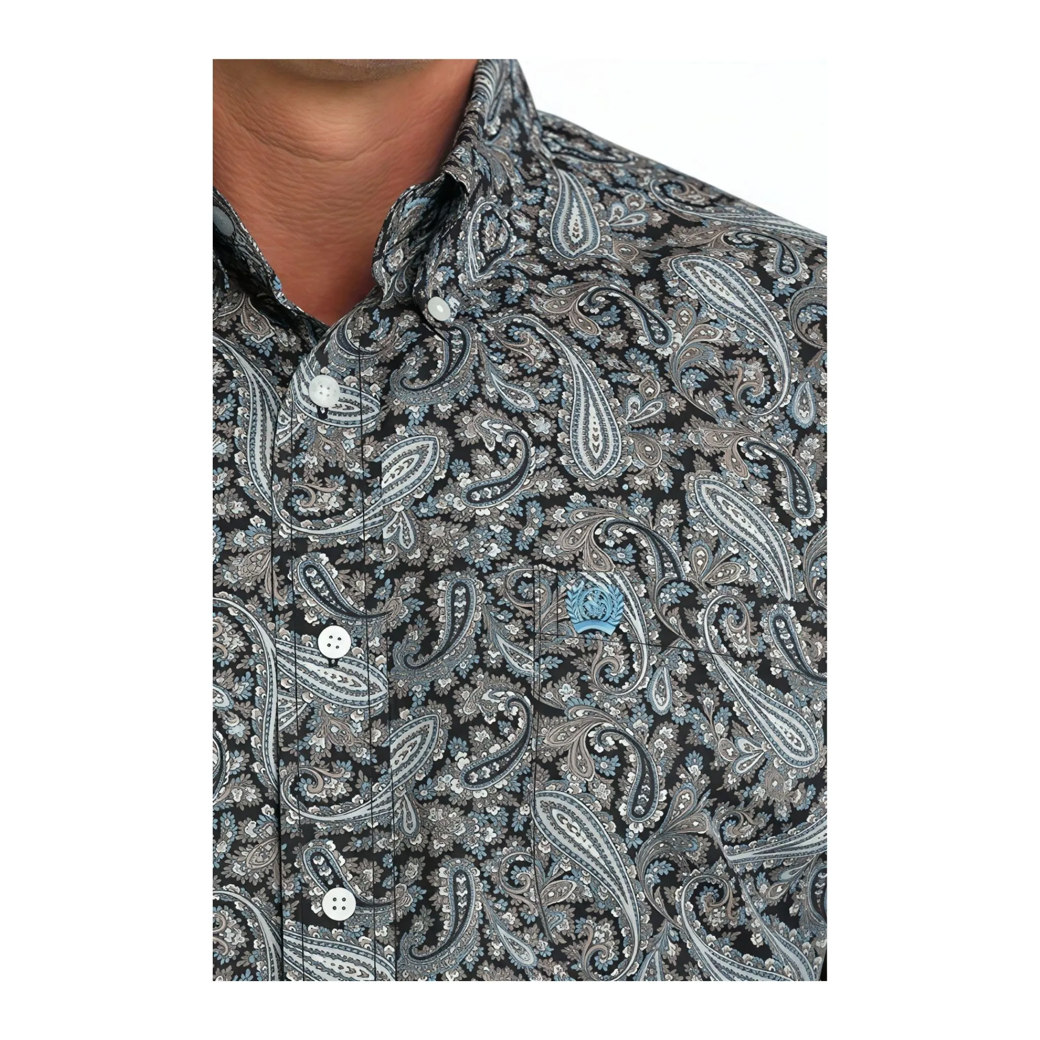 Cinch Men's Short Sleeves Paisley Print - Image 2