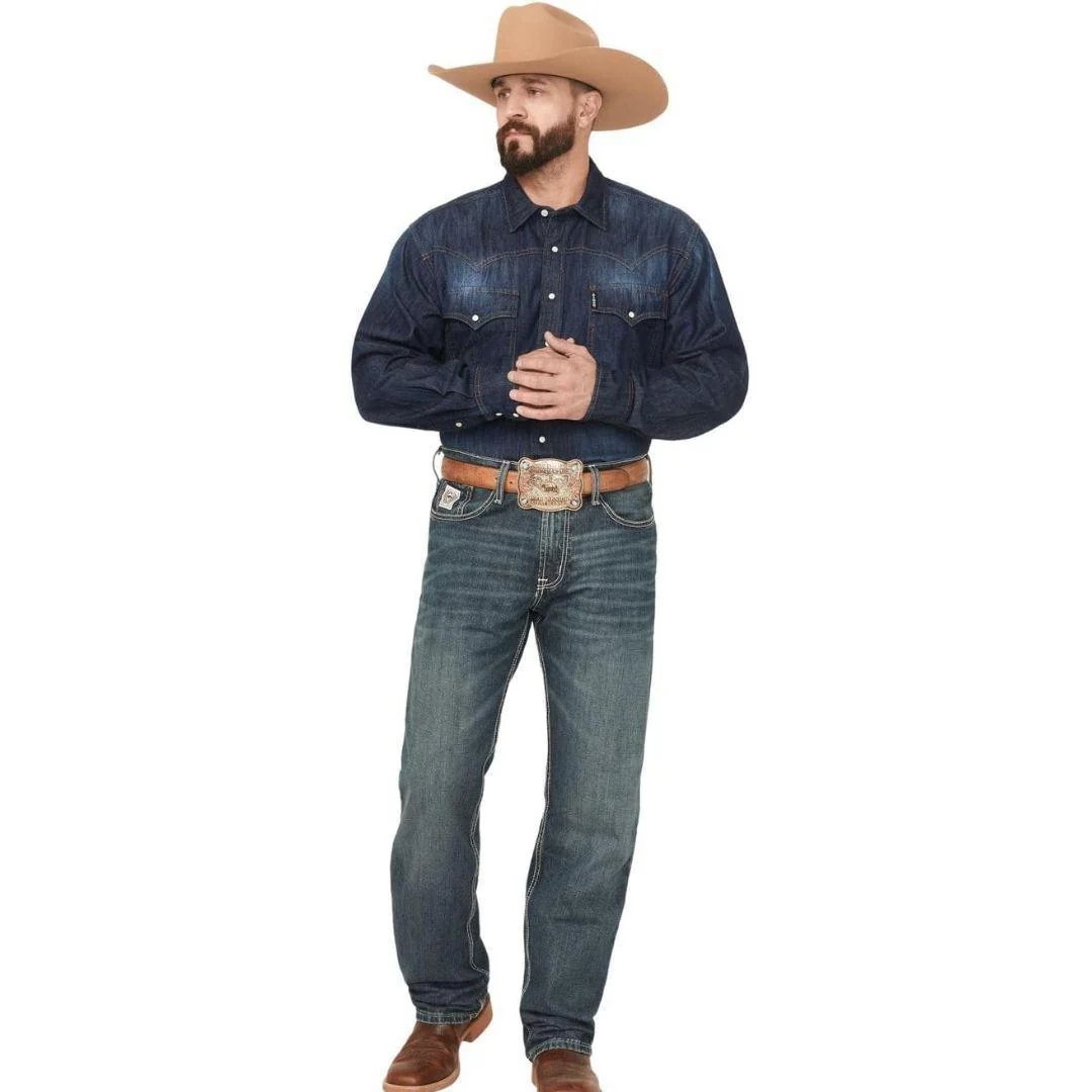 Cinch Men's White Label Relaxed Fit Dark Wash Jean - Image 4