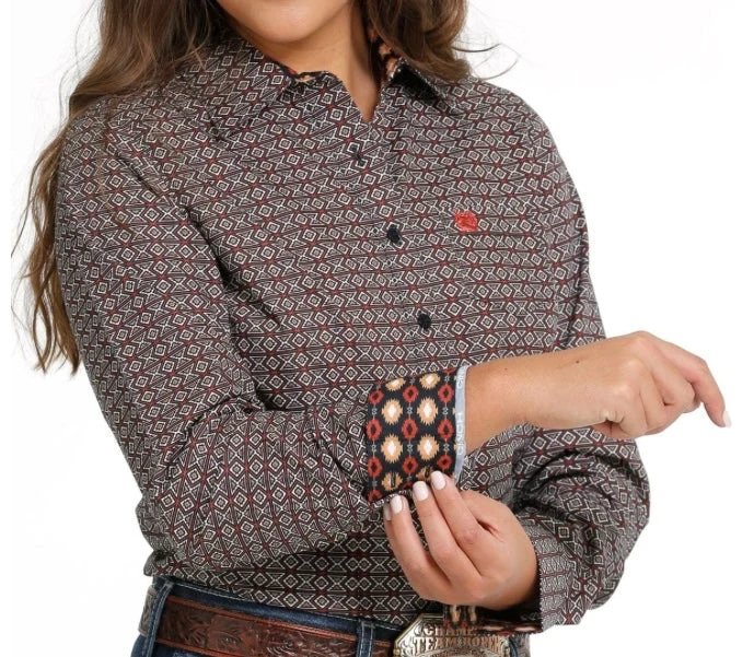 Cinch Women’s Multi Printed Long Sleeve Button Down Western Shirt - Image 3