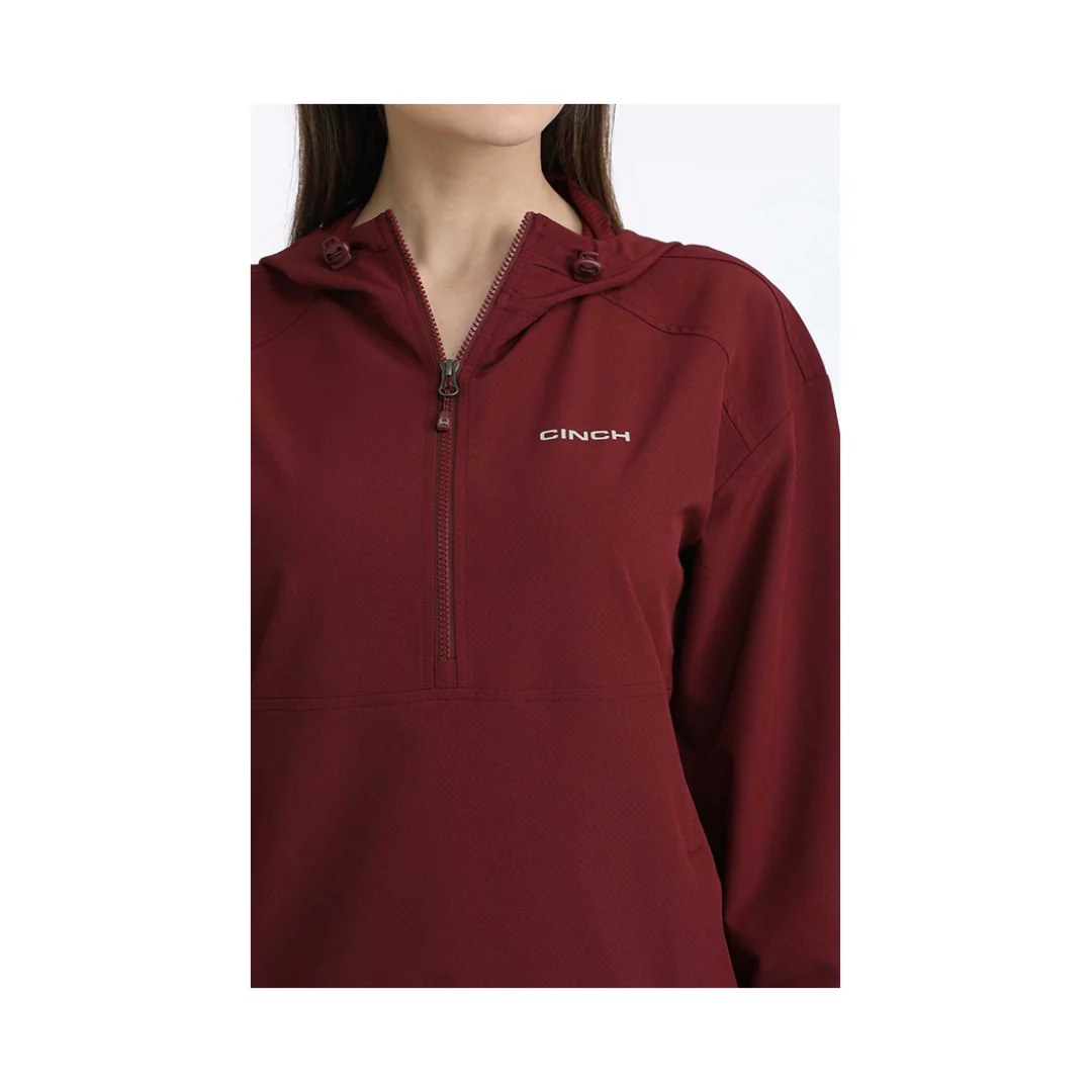 Cinch Women's 1/2 Zip Windbreaker Burgundy