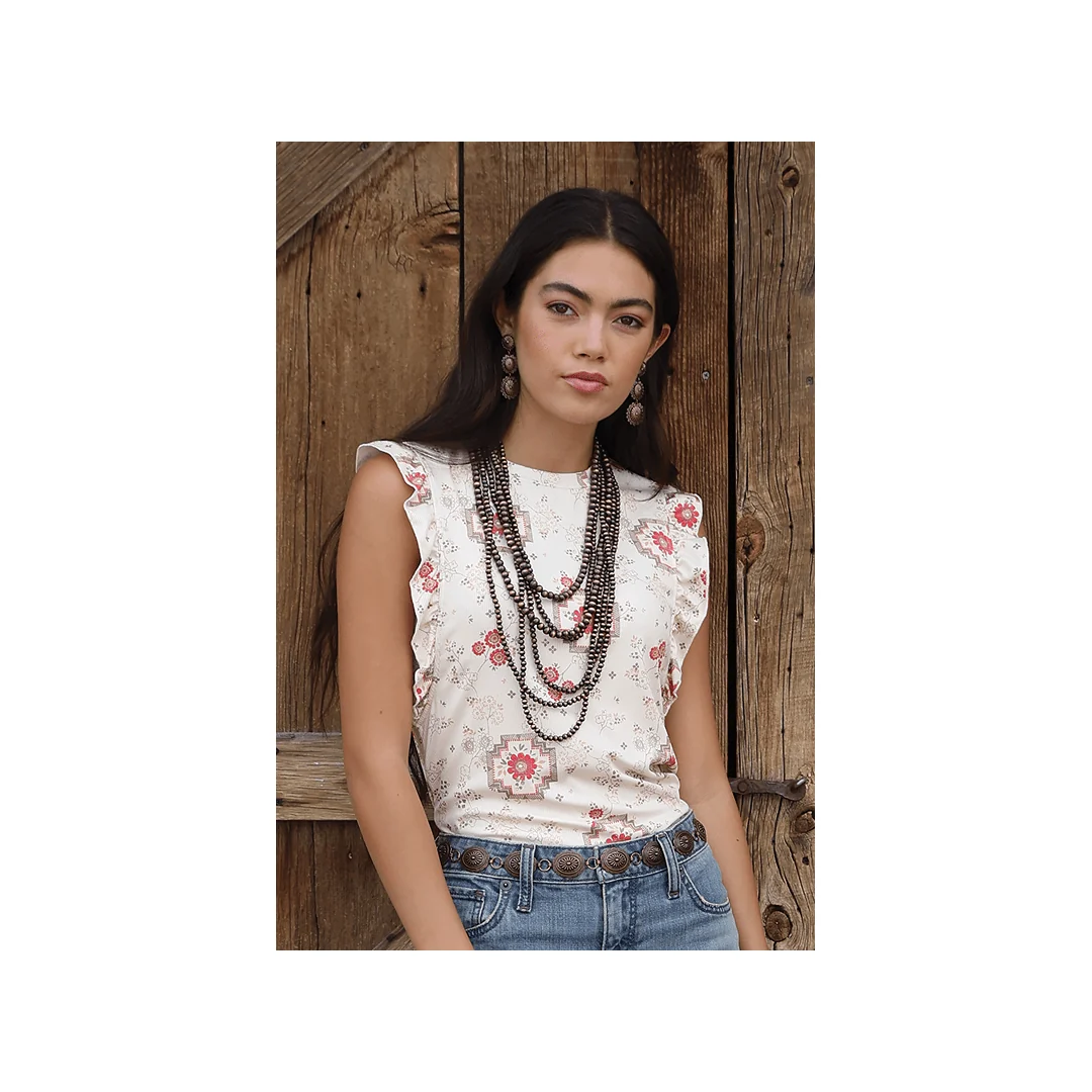 Cinch Women's Ruffled Floral Tank Top