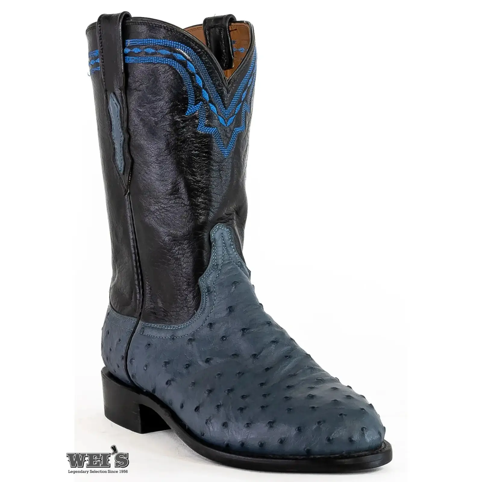 Lucchese 2000 Men's Cowboy Boots 14" Exotic Ostrich and Goat Roper Style -CLEARANCE