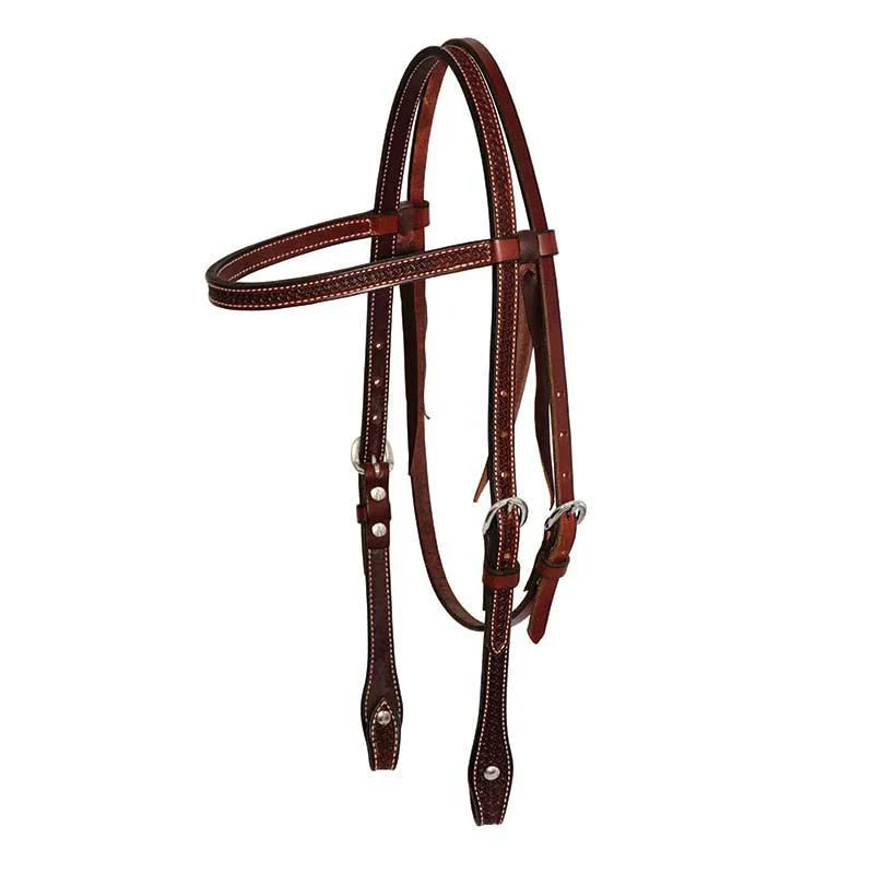 Cowboy Tack 5/8” Leather Spider Stamp Browband Headstall