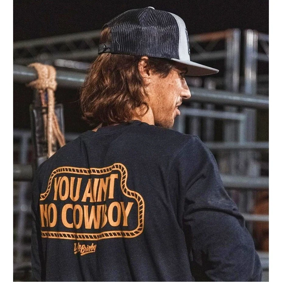 Dale Brisby Unisex T-Shirt Pocket Long Sleeve You Ain't No Cowboy - Image 3