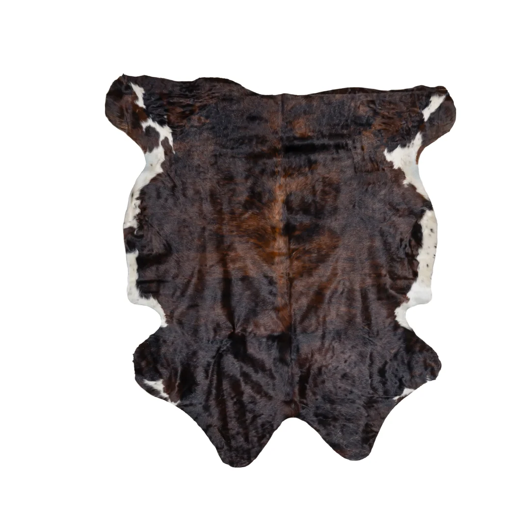 Genuine Cowhide Rug – Dark Brown & White
