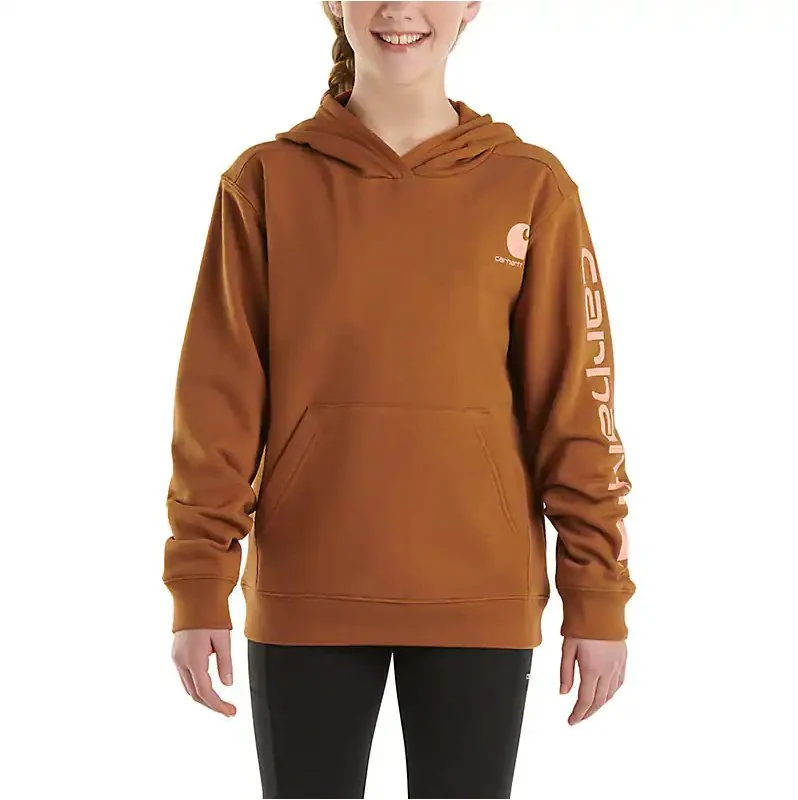 Carhartt Girls Long-Sleeve Graphic Shirt (Child/Youth) Brown-CLEARANCE - Image 9