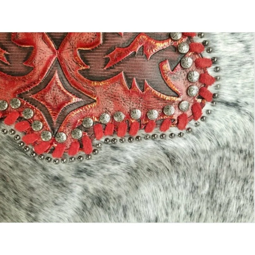 Handmade Purse in Cowhide and Leather with Metal Accents - Image 2