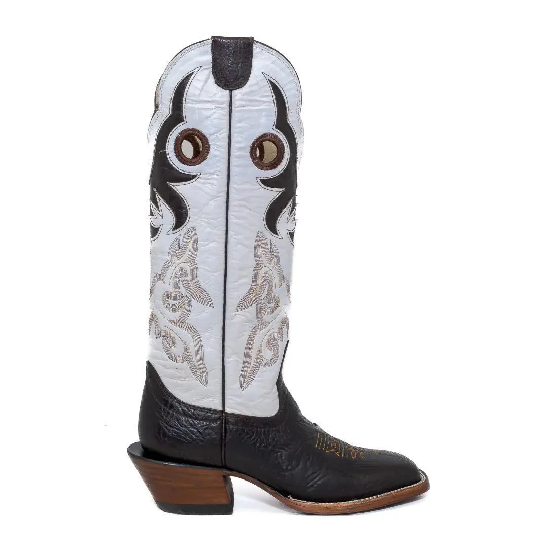 Hondo Men's 16" Cowboy Boots Black/White - Image 2