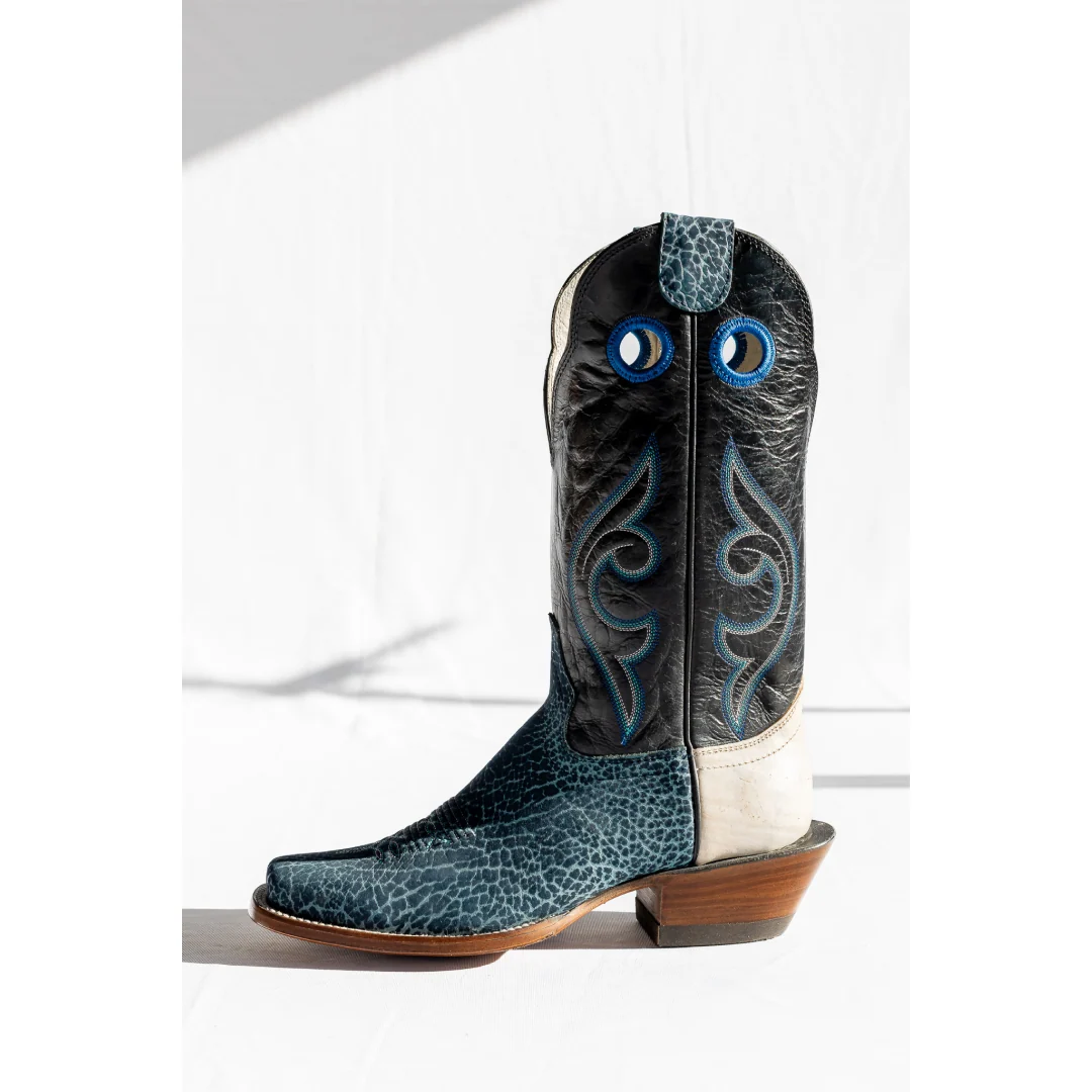 Hondo Men's Cowboy Boots 13" Blue Nubuck Bullhide - Image 4