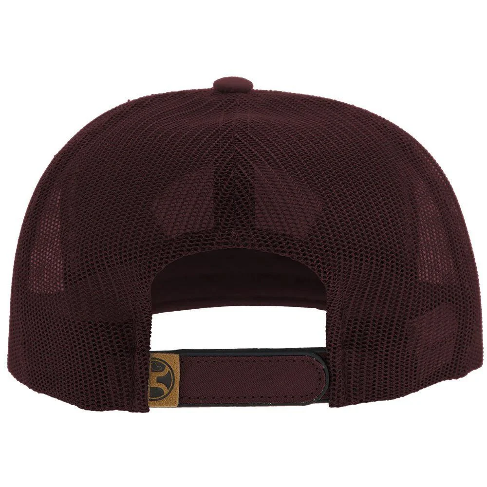 Hooey "Cavvy" Punchy Hat Maroon With Leather Patch - Image 2