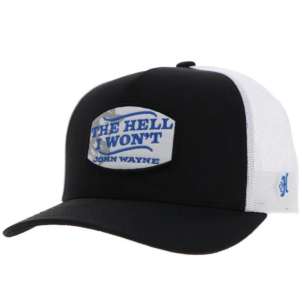Hooey "John Wayne The Hell I Wont" Hat Black/White