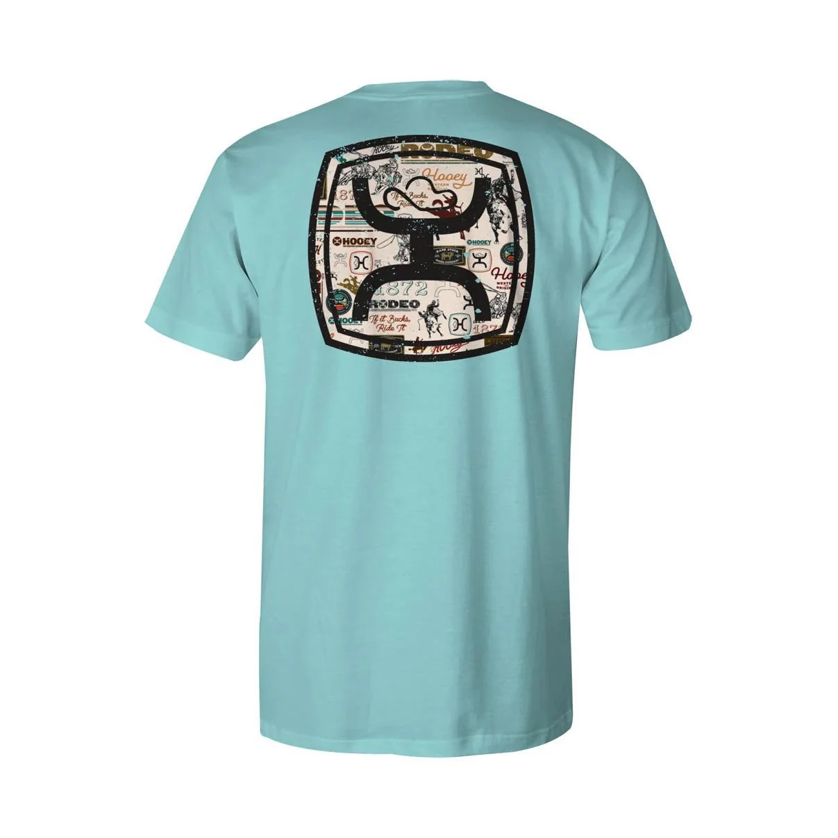 Hooey Men's Zenith Hooey Logo T-Shirt Turquoise with Cream - Image 2
