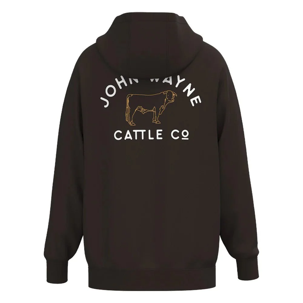 Hooey Men's "JW Cattle Co" Hoodie Brown With White Logo - Image 2