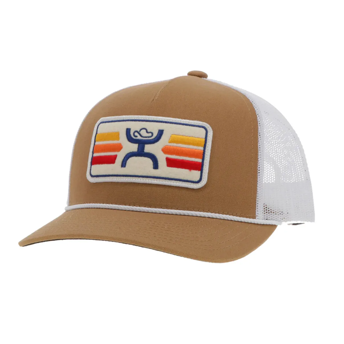 Hooey "Sunset" Ball Cap Tan/White