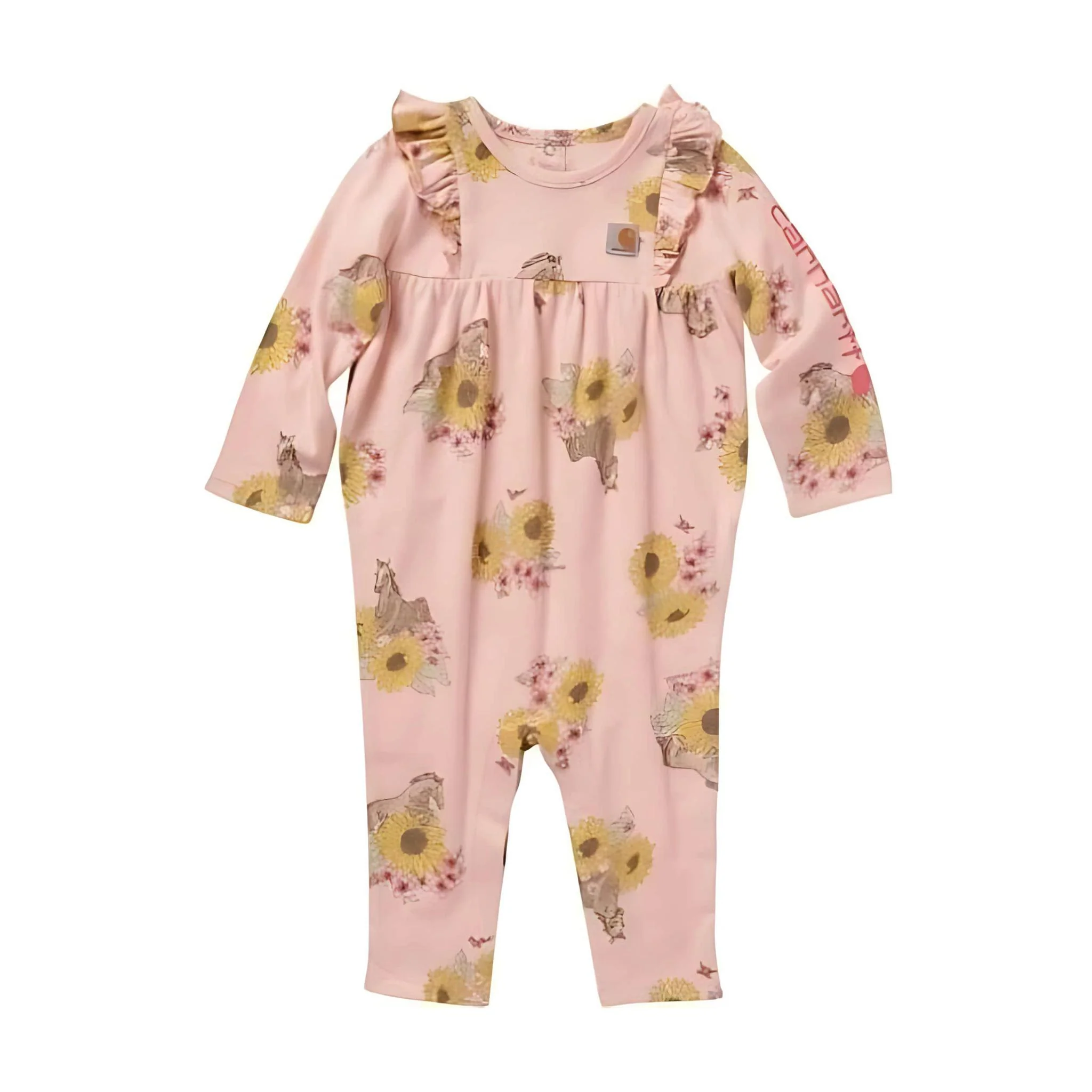 Carhartt Infant Girl’s Onesie Long Sleeve Ruffle Print - Image 2