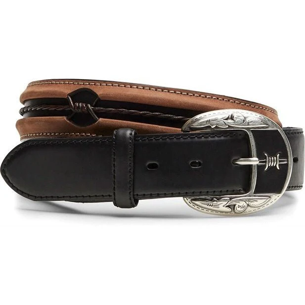 Justin Men’s Belt Leather Fenced In Style Black/Copper