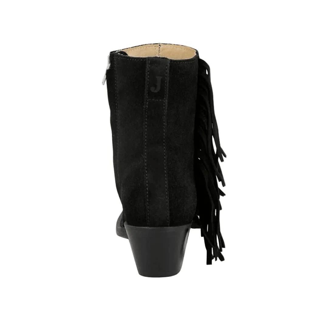 Justin Women's Black Bev Fringe Suede Booties - Image 2