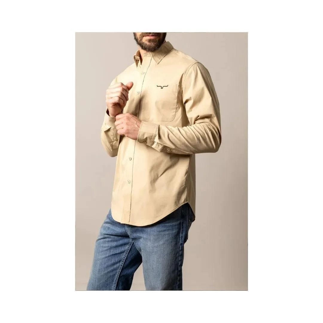 Kimes Ranch Men's KR Team Dress Shirt- Khaki - Image 4