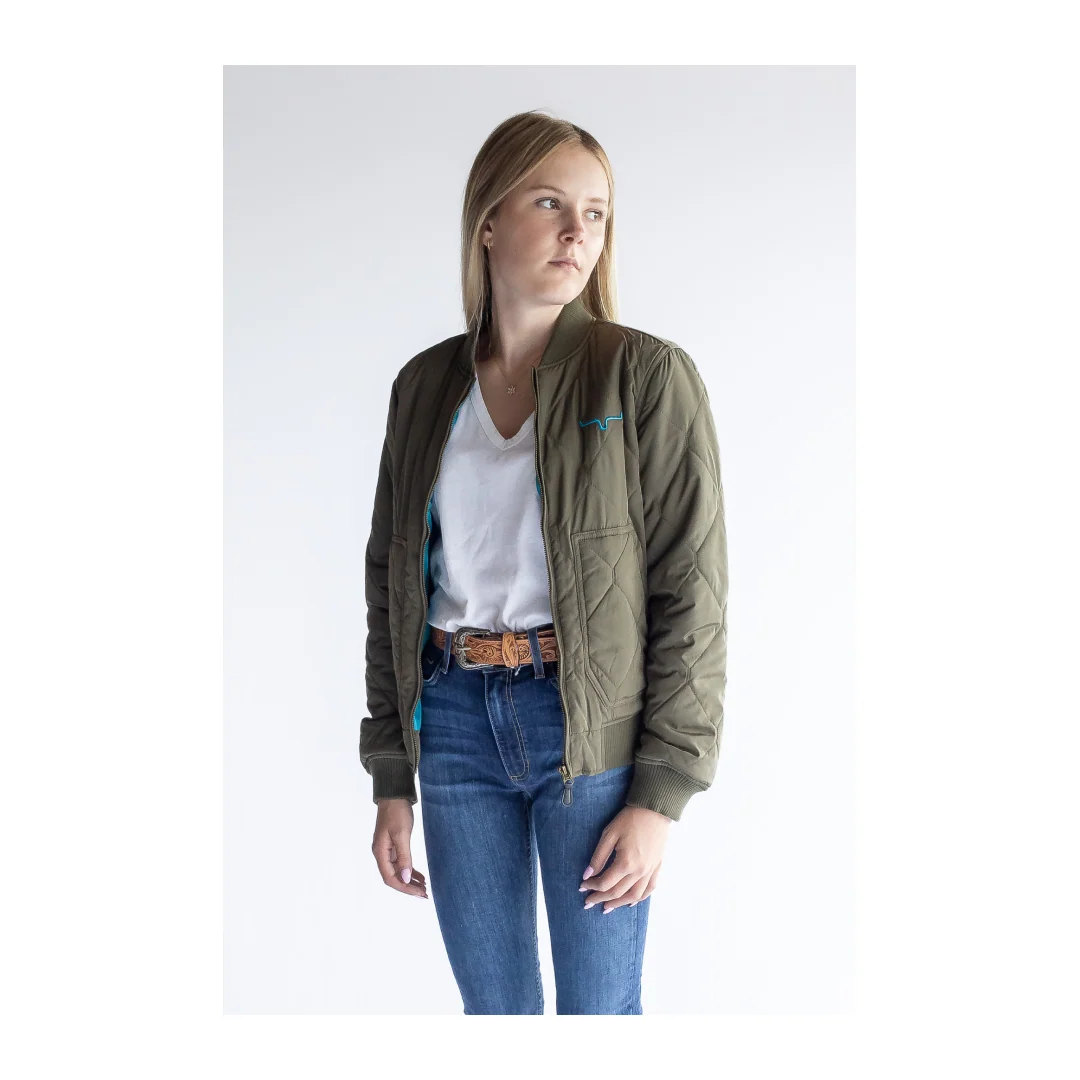 Kimes Ranch Women's Marinos Bomber Jacket Dark Army