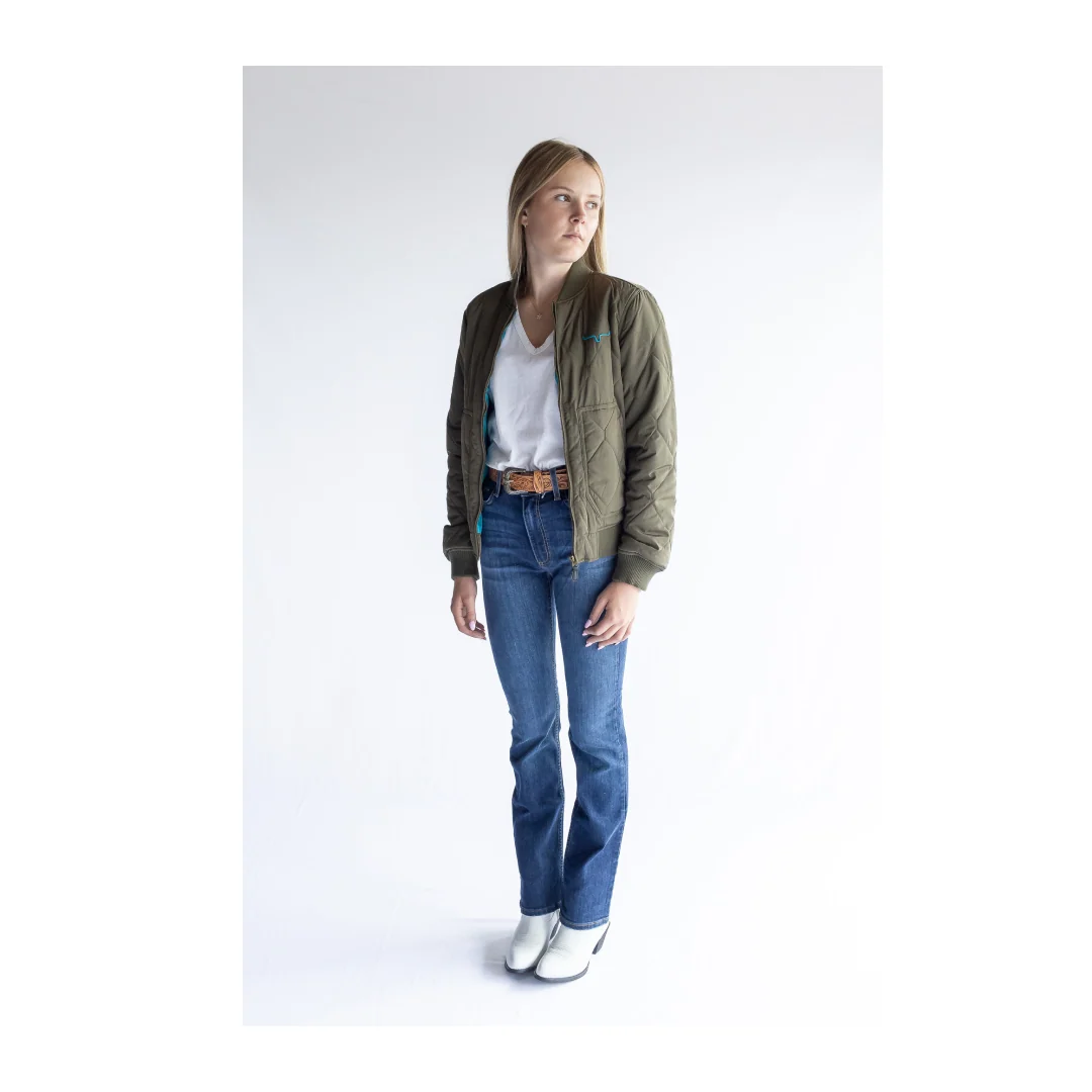 Kimes Ranch Women's Marinos Bomber Jacket Dark Army - Image 4