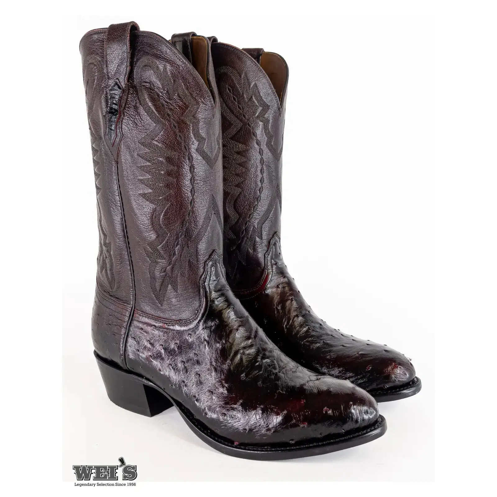 Lucchese 2000 Men's Cowboy Boots 14" Exotic Ostrich and Goat style - Image 5