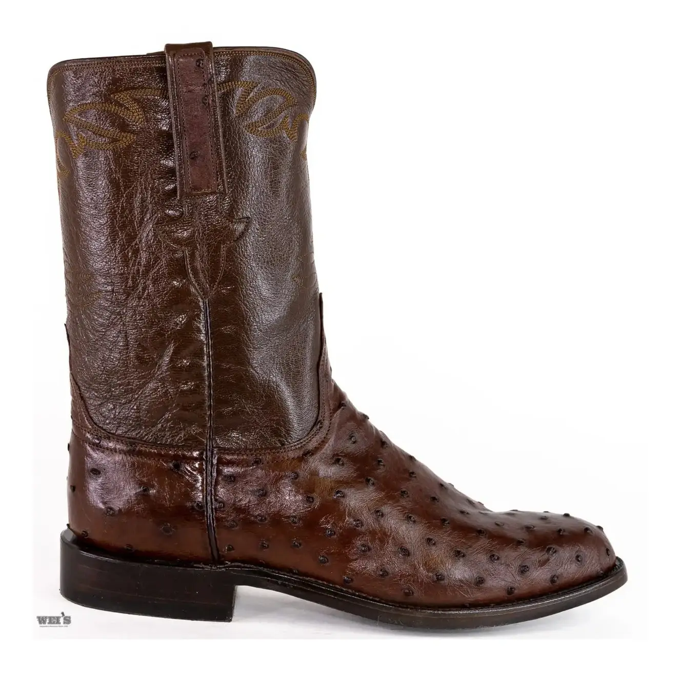 Lucchese Men's Cowboy Boots 12" Exotic Ostrich Roper -CLEARANCE - Image 2