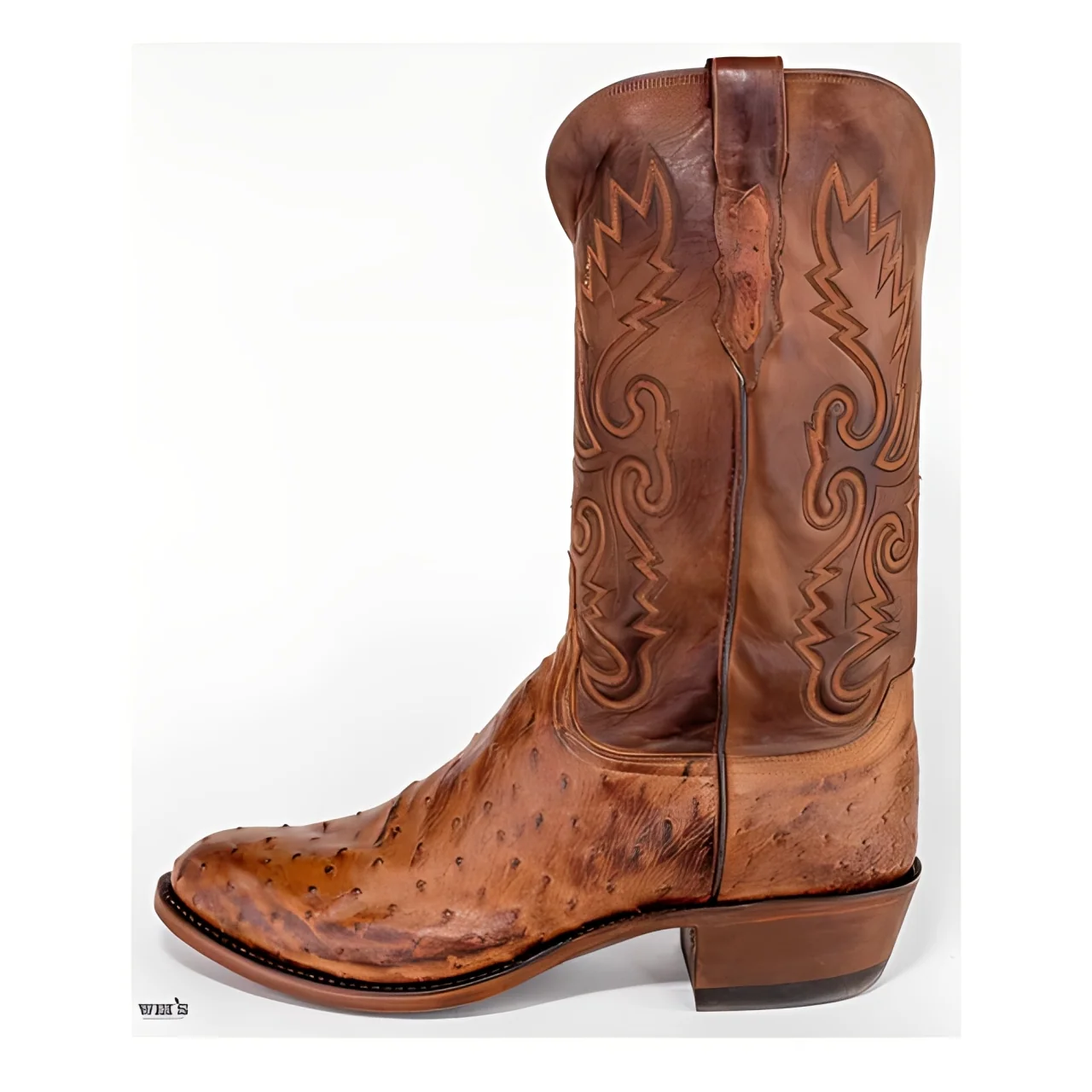 Lucchese Exotic Ostrich 13" Tan Cowboy Boot Men's - Image 5