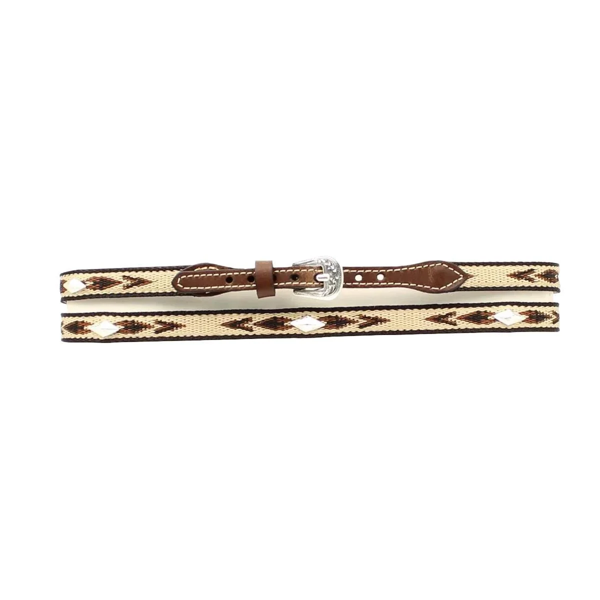 Twister Men's Embroidered with Diamond Conchos Brown Hatband