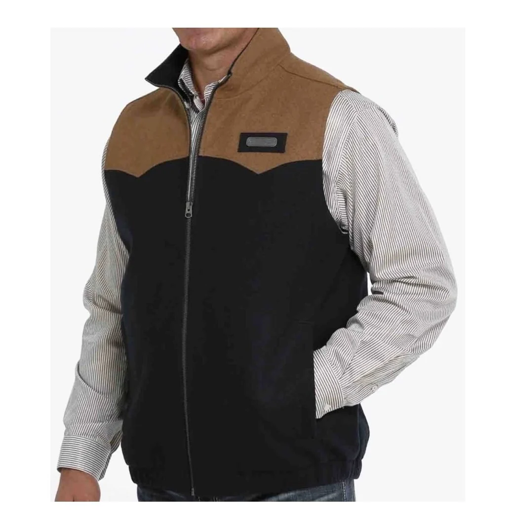 Cinch Men’s Vest Lined Woolly Zipper Navy - Image 2