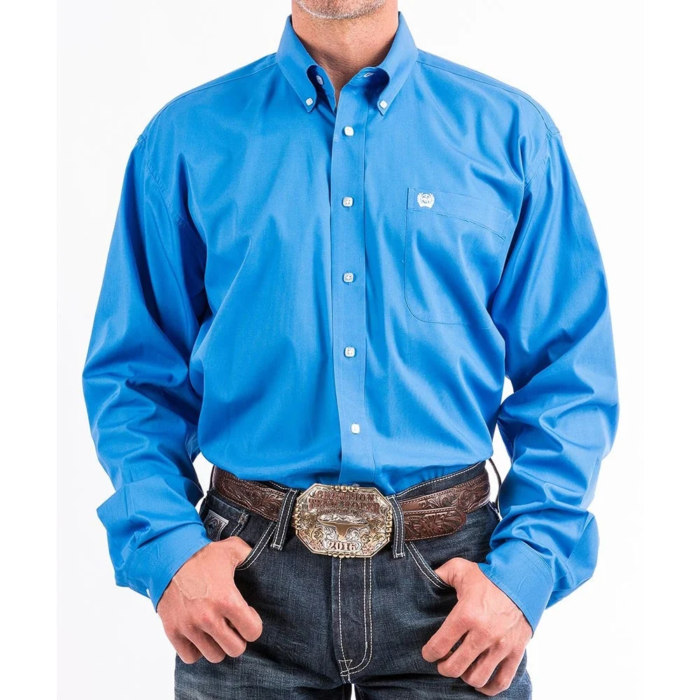 Cinch Men’s Shirt Long Sleeve Button Down Various Solid Colours - Image 8