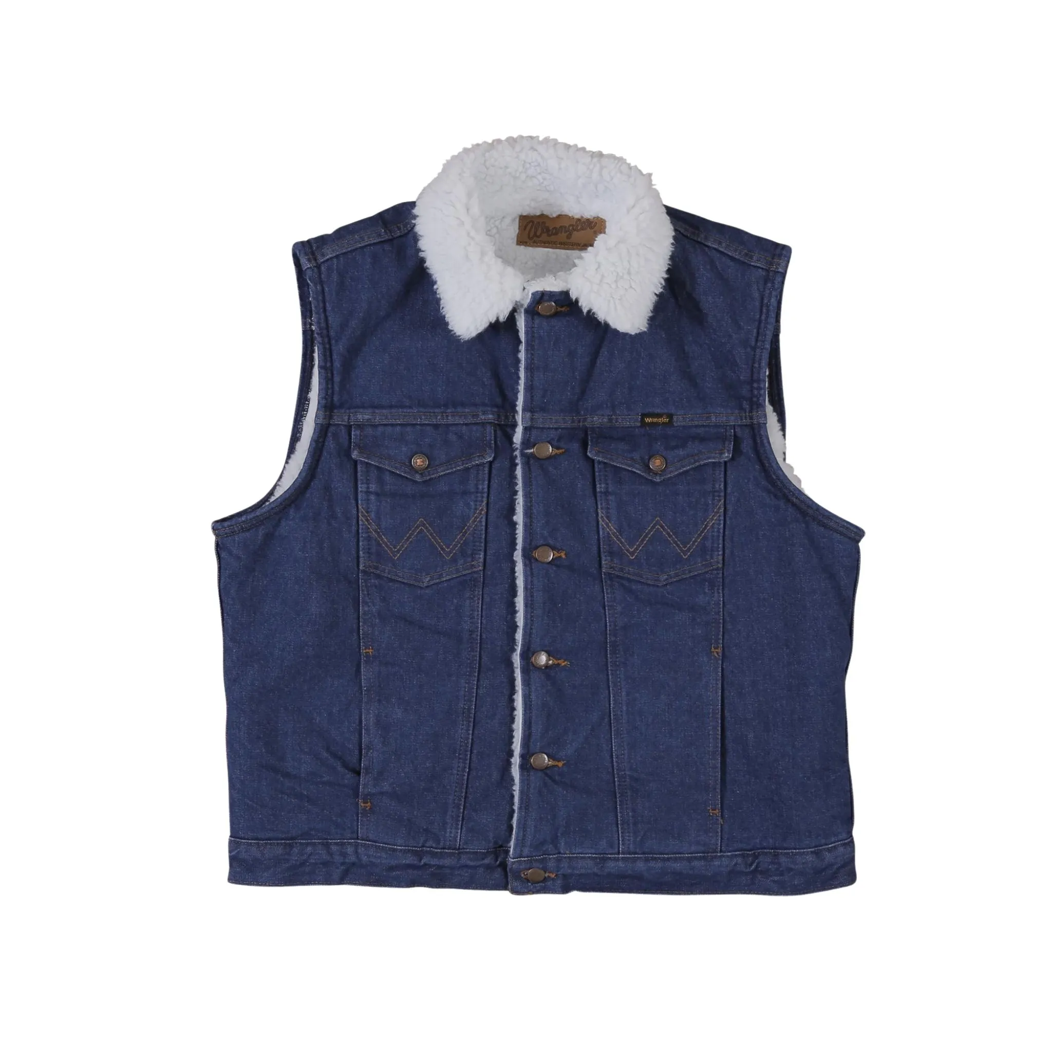 Wrangler Men's Sherpa Lined Denim Vest - Prewashed - Image 3