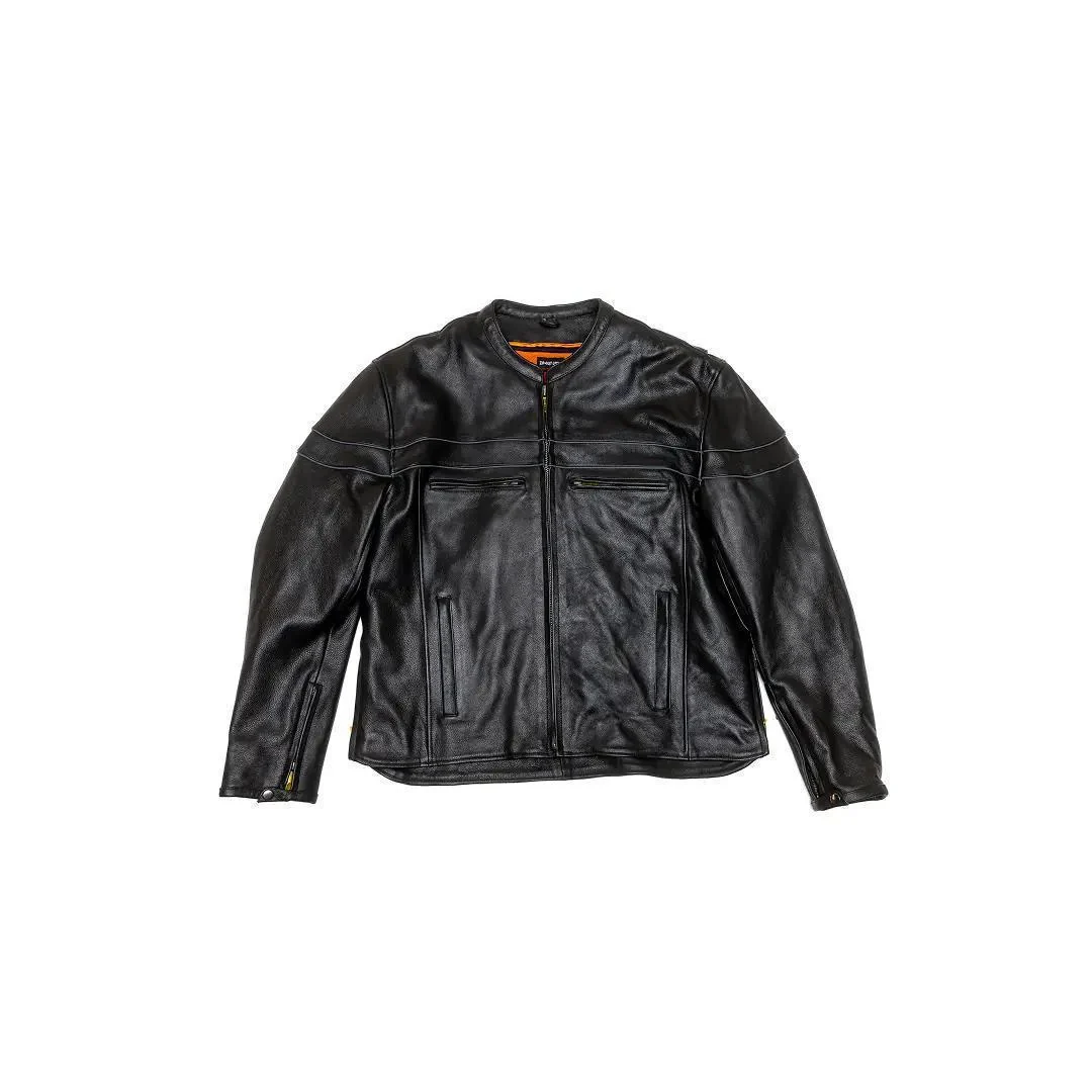 Milwaukee Leather Men's Crossover Black Leather Lightweight Jacket - Clearance - Image 3