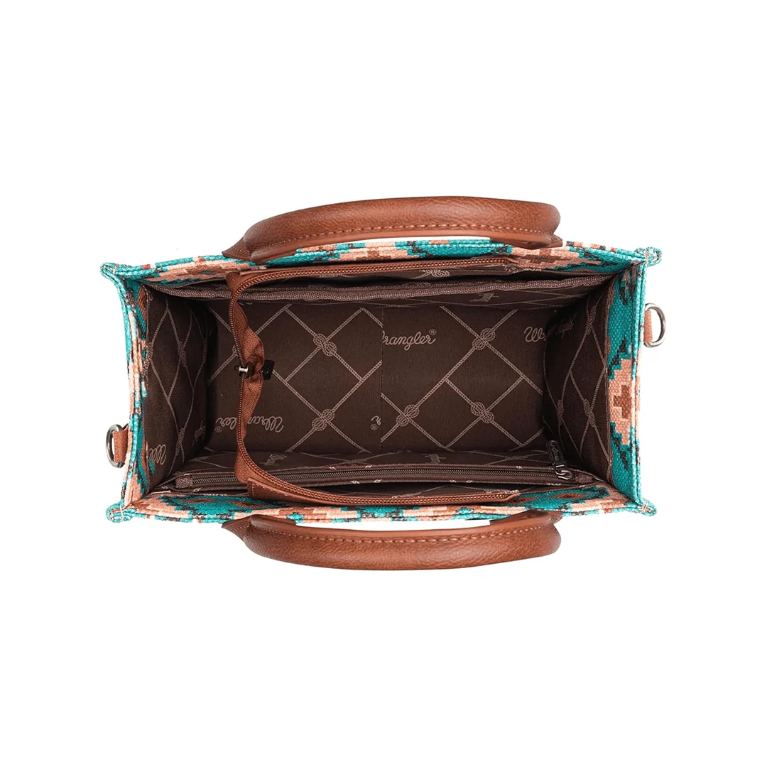 Montana West Women's Aztec Print Tote Bag Angel Diamond Teal Blue - Image 3