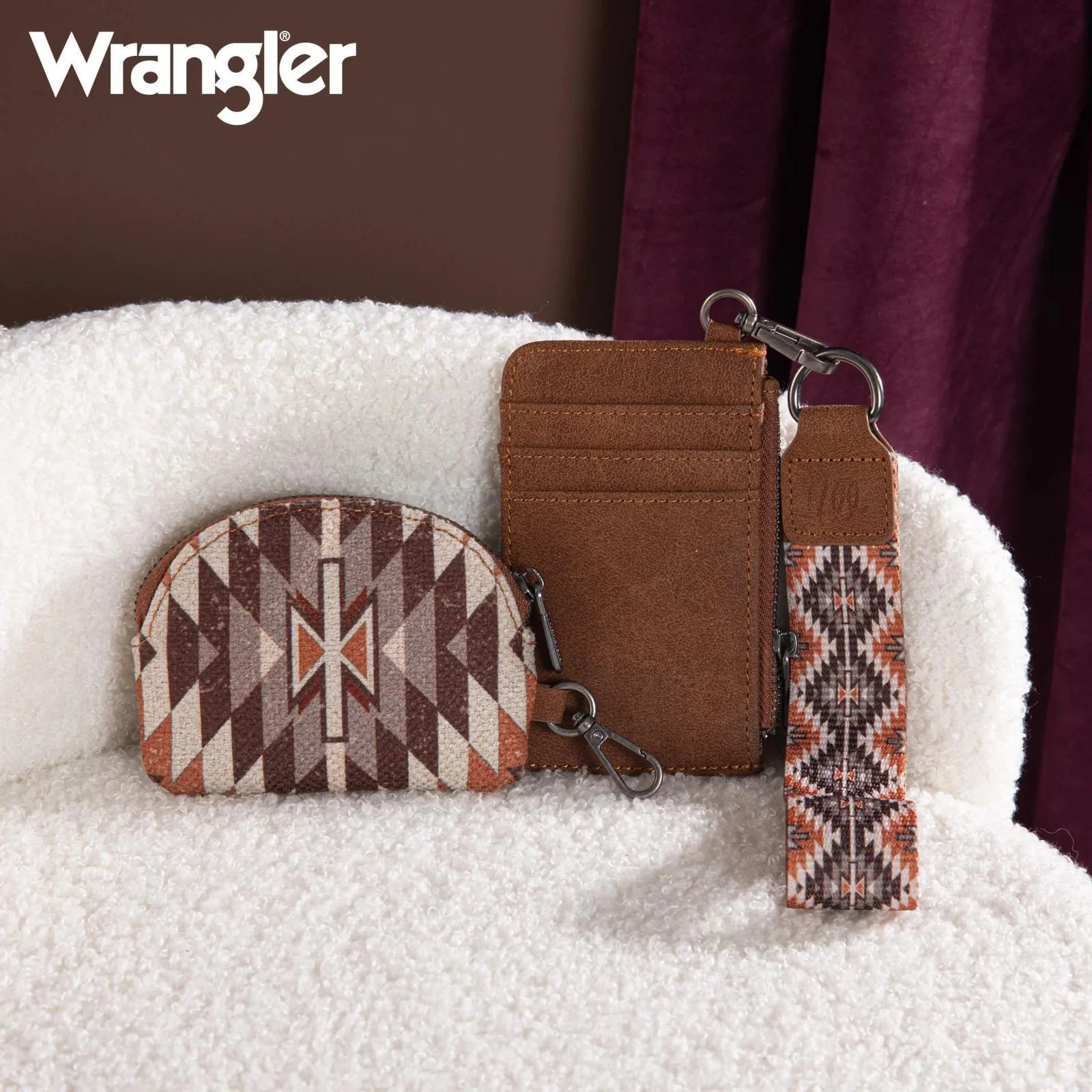 Montana West Wrangler Southwestern Art Print Dual Pouch Wristlet - Image 4
