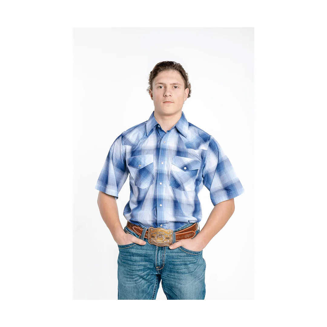 MWG Apparel Men's Short Sleeve Plaid Western Snap Button Down - Image 2