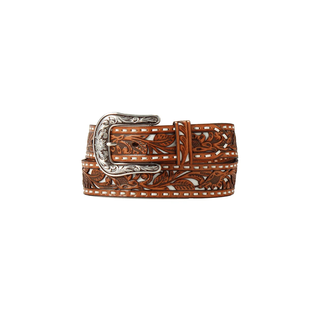 Nocona Women's Floral Filigree Glitter Underlay Belt