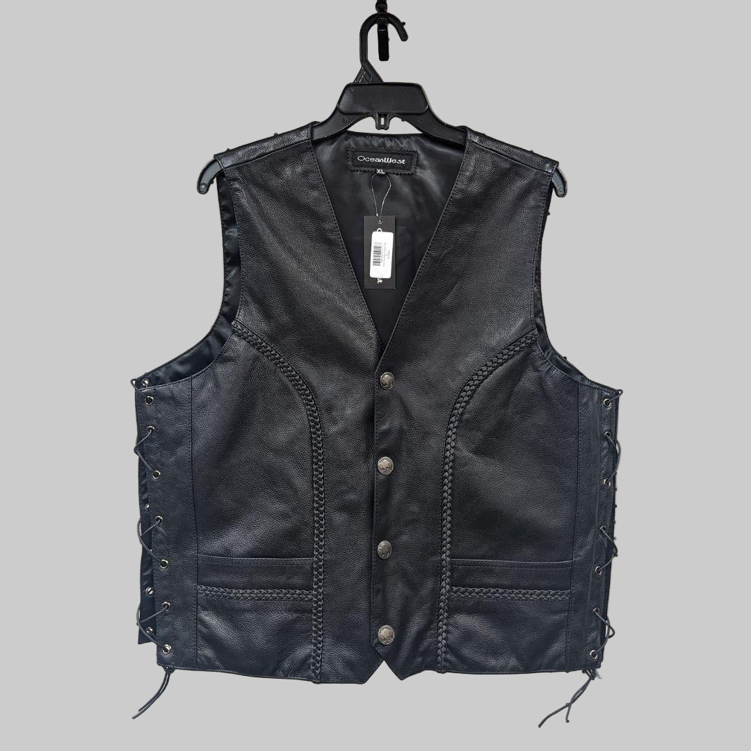 Ocean West Men's Leather Vest